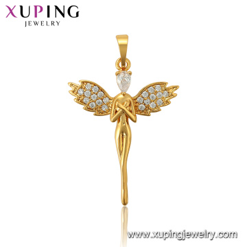 33969 xuping joyería moda chapado en oro 24k ángel encanto piedra colgante